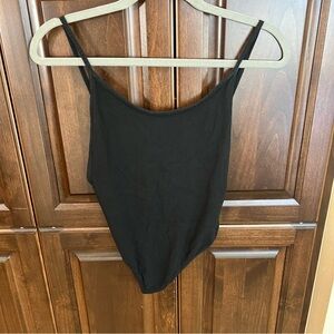 Nasty Gal Thong Bodysuit, Black, Size S